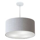 Lustre Pendente Cilíndrico Md-4214 Cúpula Em Tecido 55x25cm R