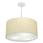Lustre Pendente Cilíndrico Md-4215 Cúpula Em Tecido 55x30cm A