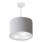 Lustre Pendente Cilíndrico Md-4216 Cúpula Em Tecido 40x30cm R