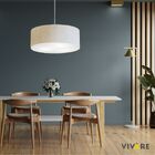 Lustre Pendente Cilíndrico Md-4217 Cúpula Em Tecido 50x15cm L