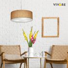 Lustre Pendente Cilíndrico Md-4217 Cúpula Em Tecido 50x15cm P