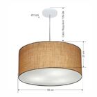 Lustre Pendente Cilíndrico Md-4219 Cúpula Em Tecido 55x25cm P