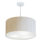 Lustre Pendente Cilíndrico Md-4220 Cúpula Em Tecido 55x30cm L