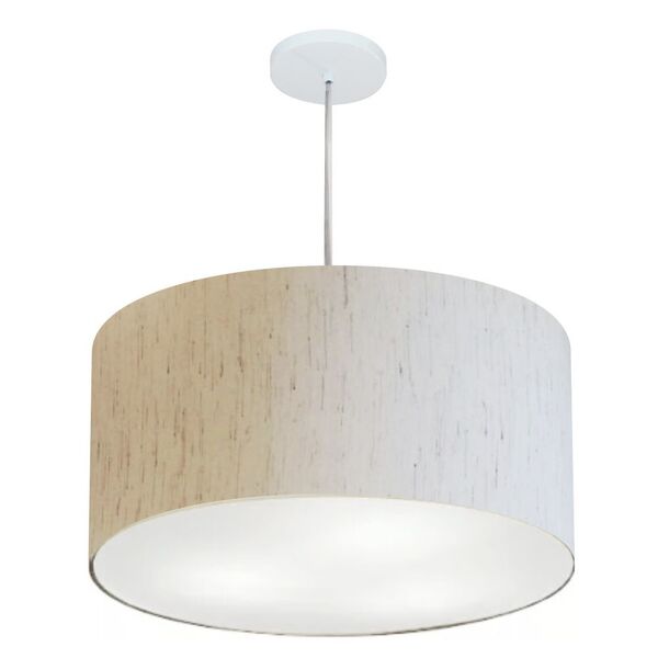 Lustre Pendente Cilíndrico Md-4220 Cúpula Em Tecido 55x30cm L