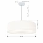 Lustre Pendente Cilíndrico Md-4221 Cúpula Em Tecido 60x15cm B