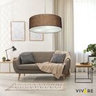 Lustre Pendente Cilíndrico Md-4221 Cúpula Em Tecido 60x15cm C