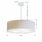 Lustre Pendente Cilíndrico Md-4221 Cúpula Em Tecido 60x15cm L