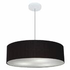 Lustre Pendente Cilíndrico Md-4221 Cúpula Em Tecido 60x15cm P