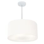 Lustre Pendente Cilíndrico Md-4242 Cúpula Em Tecido 45x25cm B
