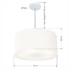 Lustre Pendente Cilíndrico Md-4243 Cúpula Em Tecido 45x25cm B