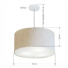 Lustre Pendente Cilíndrico Md-4243 Cúpula Em Tecido 45x25cm L