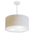 Lustre Pendente Cilíndrico Md-4243 Cúpula Em Tecido 45x25cm L