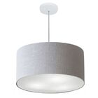 Lustre Pendente Cilíndrico Md-4243 Cúpula Em Tecido 45x25cm R