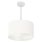 Lustre Pendente Cilíndrico Md-4244 Cúpula Em Tecido 40x25cm B