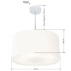 Lustre Pendente Cilíndrico Md-4245 Cúpula Em Tecido 50x30cm B