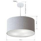 Lustre Pendente Cilíndrico Md-4245 Cúpula Em Tecido 50x30cm R