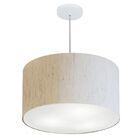 Lustre Pendente Cilíndrico Md-4250 Cúpula Em Tecido 45x30cm L