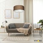 Lustre Pendente Cilíndrico Md-4254 Cúpula Em Tecido 45x15cm C