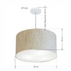 Lustre Pendente Cilíndrico Md-4257 Cúpula Em Tecido 45x30cm R