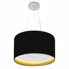 Lustre Pendente Cilíndrico Md-4319 Cúpula Em Tecido 40x25cm P