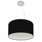 Lustre Pendente Cilíndrico Md-4319 Cúpula Em Tecido 40x25cm P