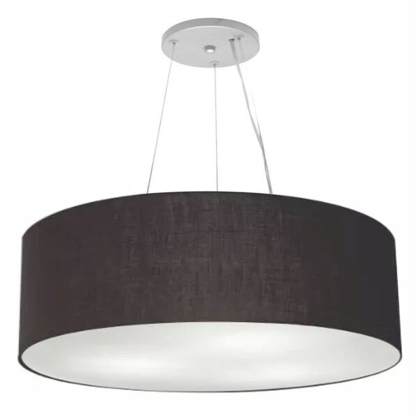 Lustre Pendente Cilíndrico Md-4381 Cúpula Em Tecido 100x30cm