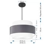 Lustre Pendente Cilíndrico Md-4384 Cúpula Em Tecido Branca Ci