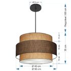 Lustre Pendente Cilíndrico Md-4384 Cúpula Em Tecido Café E Pa