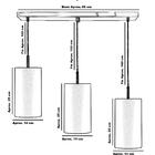 Lustre Pendente Cilindrico Triplo Base Retangular Amarelo