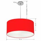 Lustre Pendente Cilíndrico Vivare Free Lux Md-4386 Cúpula Em