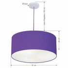 Lustre Pendente Cilíndrico Vivare Free Lux Pe-4386br Cúpula E