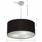 Lustre Pendente Cilíndrico Vivare Free Lux Pe-4386cz Cúpula E