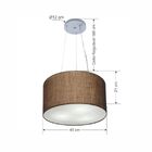 Lustre Pendente Cilíndrico Vivare Md-4009 Cúpula Em Tecido 40