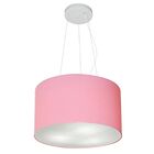 Lustre Pendente Cilíndrico Vivare Md-4009 Cúpula Em Tecido 40