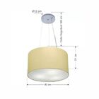 Lustre Pendente Cilíndrico Vivare Md-4009 Cúpula Em Tecido 40