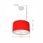 Lustre Pendente Cilíndrico Vivare Md-4009 Cúpula Em Tecido 40