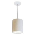 Lustre Pendente Cilíndrico Vivare Md-4012 Cúpula Em Tecido 18