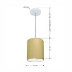 Lustre Pendente Cilíndrico Vivare Md-4012 Cúpula Em Tecido 18