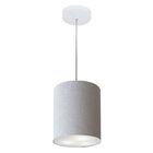 Lustre Pendente Cilíndrico Vivare Md-4012 Cúpula Em Tecido 18