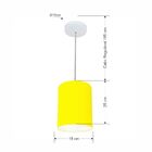 Lustre Pendente Cilíndrico Vivare Md-4012 Cúpula Em Tecido 18