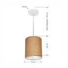 Lustre Pendente Cilíndrico Vivare Md-4012 Cúpula Em Tecido 18