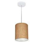 Lustre Pendente Cilíndrico Vivare Md-4012 Cúpula Em Tecido 18