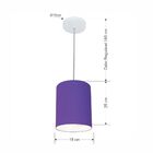 Lustre Pendente Cilíndrico Vivare Md-4012 Cúpula Em Tecido 18