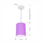 Lustre Pendente Cilíndrico Vivare Md-4012 Cúpula Em Tecido 18