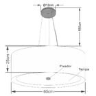 Lustre Pendente Cilíndrico Vivare Md-4013 Cúpula Em Tecido 60