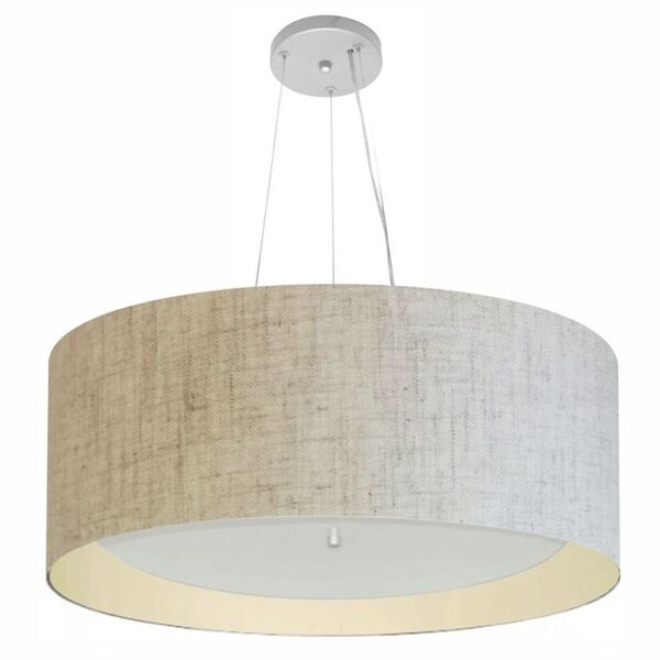 Lustre Pendente Cilíndrico Vivare Md-4013 Cúpula Forrada Em T