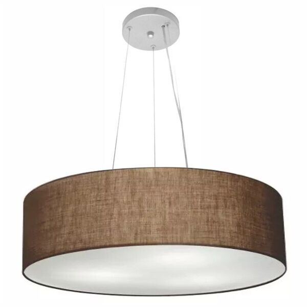 Lustre Pendente Cilíndrico Vivare Md-4029 Cúpula Em Tecido 60