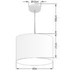 Lustre Pendente Cilíndrico Vivare Md-4031 Cúpula Em Tecido 40