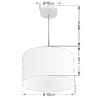 Lustre Pendente Cilíndrico Vivare Md-4031 Cúpula Em Tecido 40