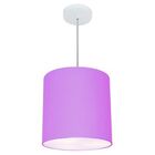 Lustre Pendente Cilíndrico Vivare Md-4036 Cúpula Em Tecido 30